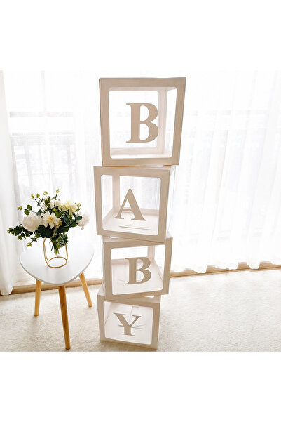 MACK PLUS 25x25 BABY Harfli Şeffaf Bebek Kutusu Seti – Baby Shower ve Doğum O...