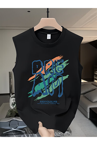 valeriae bellanova Tricou fără mâneci pentru bărbați, supradimensionat, cu de...