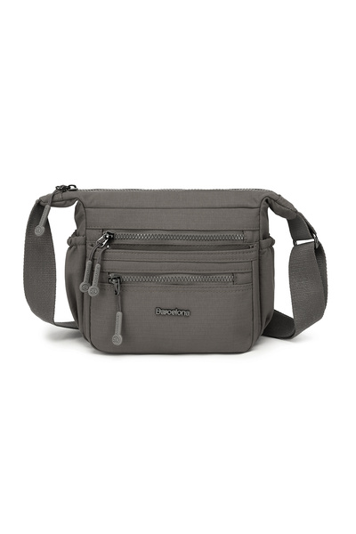 BARCELONA 21K K.Grey Small Size Lightweight Fabric Multi-Pocket Women's Postm...