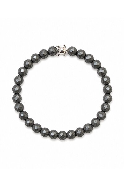 Chavin Elastic Natural Hematite Stone Turtle Figure Men's Bracelet Ey56