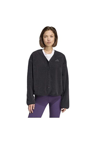 adidas Femei& # x27;s Future Icons Cardigan din fleece cu 3 dungi S