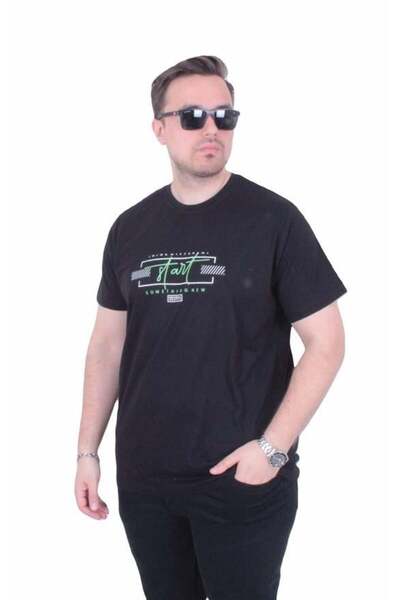 Starbattal Tricou cu gâtul în formă de O pentru bărbați, mărime mare, Start 2...