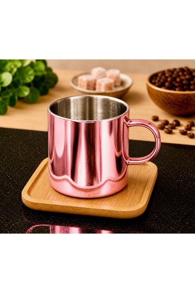 Aşkana Mirrored Borosilicate Glass Turkish Coffee Cup Set, Red, 2X125Ml – wit...