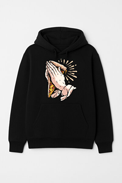 CALKARCOLLECTION سويت شيرت بقلنسوة للجنسين من بيتزا هاند (هودي)
