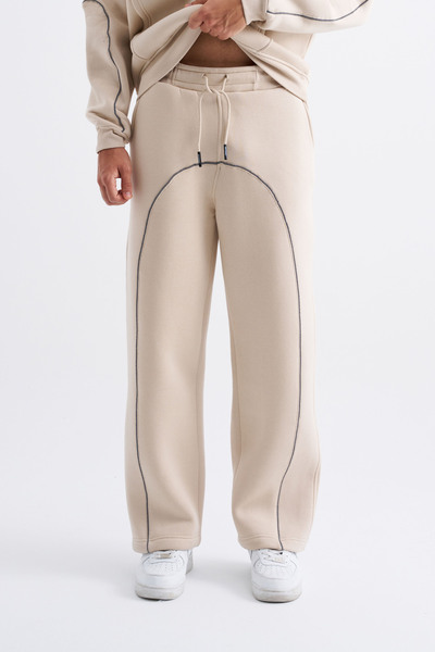 Machinist Men's Reflective Detailed Baggy Sweatpants Light Beige