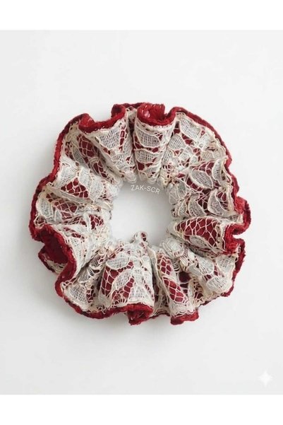 zakkiya HANDMADE LACE HAIR SCRUNCHIES FOR WOMEN - PACK OF 4.