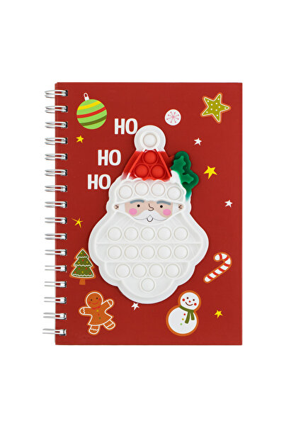 Zumzeria Caiet de Crăciun A5 Roșu cu Moș Crăciun Pop It "Ho Ho Ho" - 80 de foi