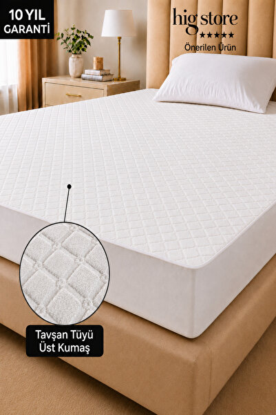 Hig Store Tavşan Tüyü Peluş Sıvı Su Geçirmez Ultra Yumuşak Sessiz Fitted Tasa...