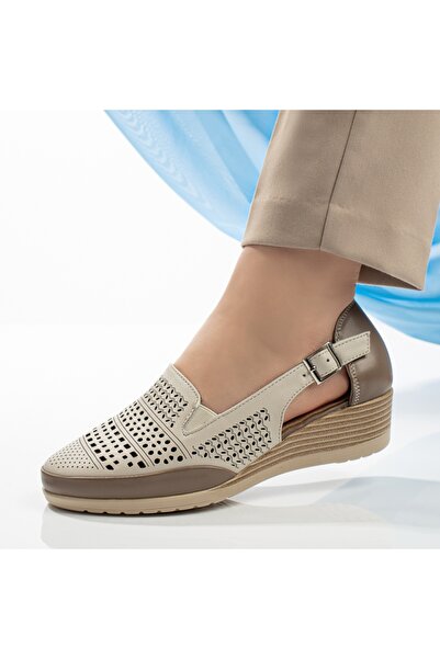 Modlet.ro Pantofi casual cu platformă de damă, bej și kaki, MOD13339