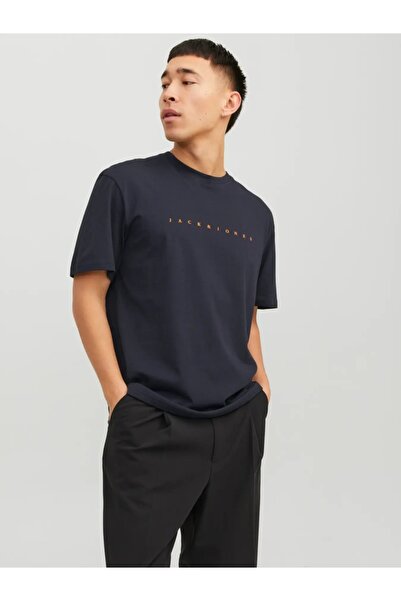 Jack & Jones Ανδρικό μπλουζάκι Jack&jones Star Navy Blue με στρογγυλή λαιμόκοψη