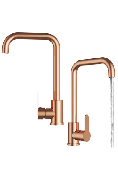 Granitan Baterie Bucatarie Steel, Inox, Filtru Apa, Aur Roz