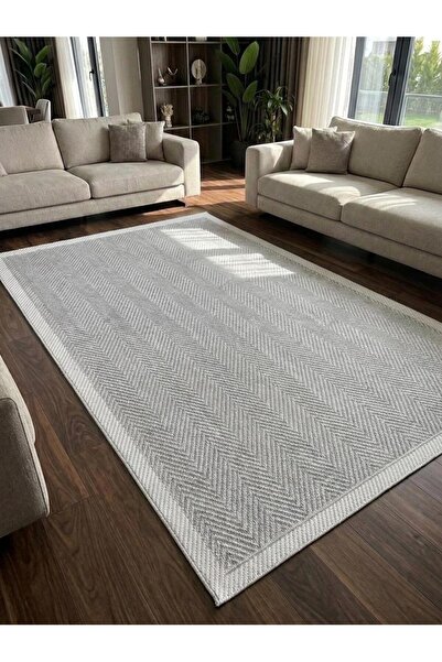 NaRStore Home Sisal Hasır Jüt Bordürlü Model Yıkanabilir Dokuma Toz Vermez Halı