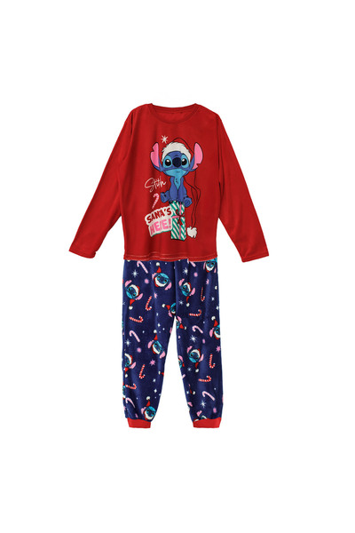Lilo & Stitch Set de pijamale de familie din fleece albastru și roșu cu model...