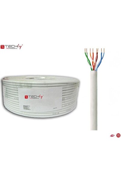 Techly Cablu de instalare TechlyPro Cat6 U/UTP, 100m, 100% cupru, gri