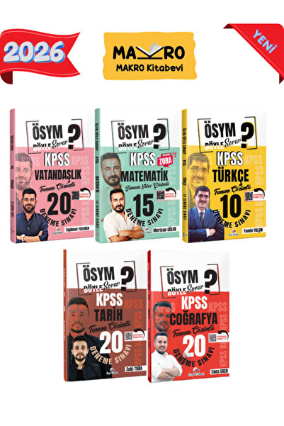 Makro Kitabevi Yayınları Dizgi Kitap ÖSYM Böyle Sorar 2026 KPSS Türkçe, Matem...