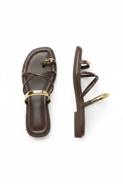 SOFT Melodi Women's Flip Flops with Gold Buckle, Daily Comfortable Summer San...