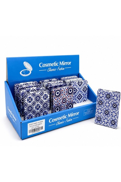 Store Dikdörtgen Taşlı El Aynası İnce 8,5x6 Cm | Parlak Taşlı Cep Aynası Çant...