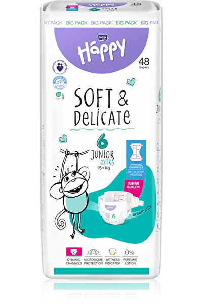 Happy soft Pachet promoțional: Scutece Happy New moi și delicate 15+ kg, Juni...