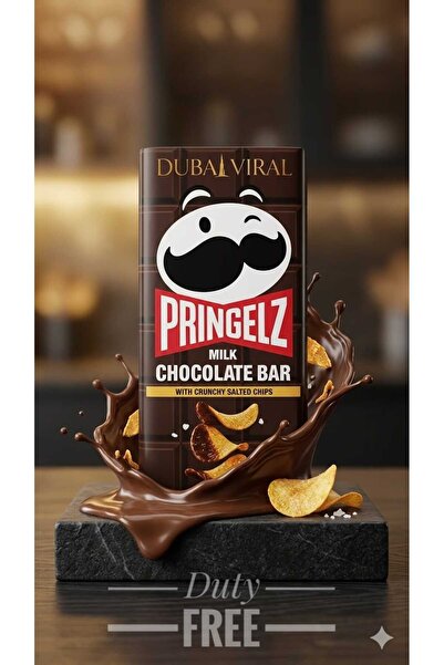 hijazigroup Pringelz Sütlü Çikolata Barı Çıtır Tuzlu Cips Parçacıklı 140GR