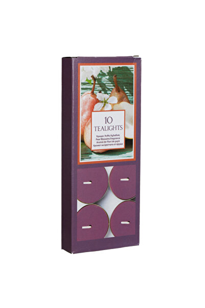 Zumzeria Lumânări parfumate mov cu aromă de floare de păr, Ø4x1.5cm - 10 bucăți
