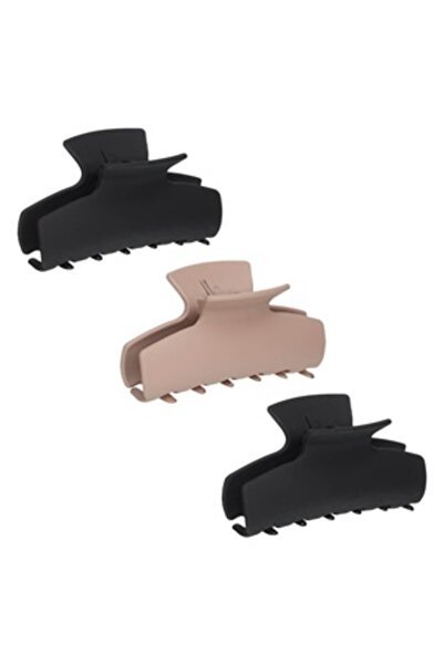 Zumzeria Clame de păr negre și nude mat pentru femei 9cm - 3 bucăți