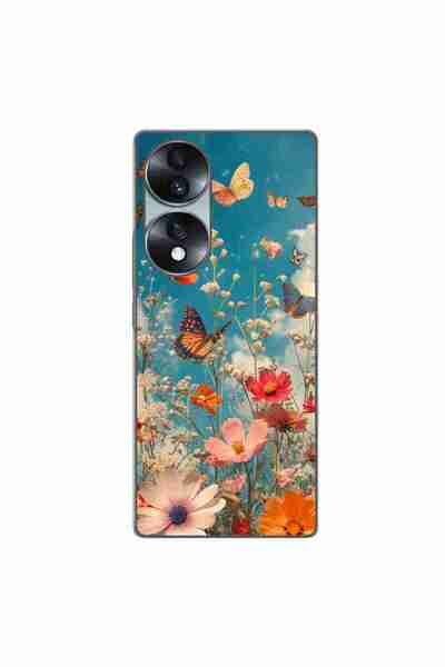 OEM Husa compatibila cu Honor 70 Silicon Gel Tpu Model Flori si Fluturi