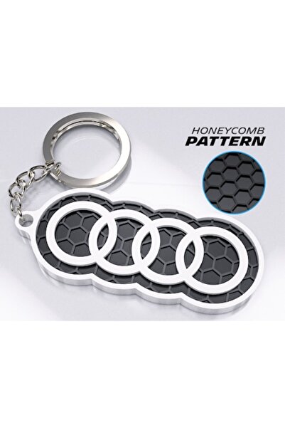 OEM Premium car Keychain , Audi – 3D design with honeycomb texture