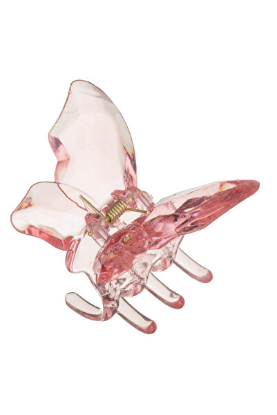 Zumzeria Clamă de păr cu fluture din cristal coral pentru femei 8cm