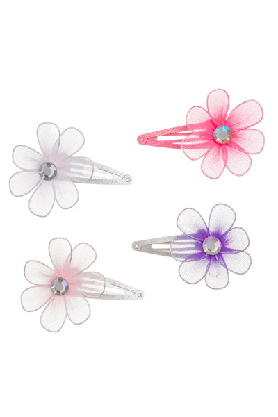 Zumzeria Set de agrafe de păr metalice colorate cu design floral și strasuri ...