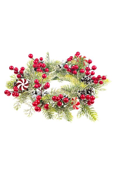 Zumzeria Coroniță de Crăciun cu Fructe de Pădure, Zăpadă și Bomboane, 32cm