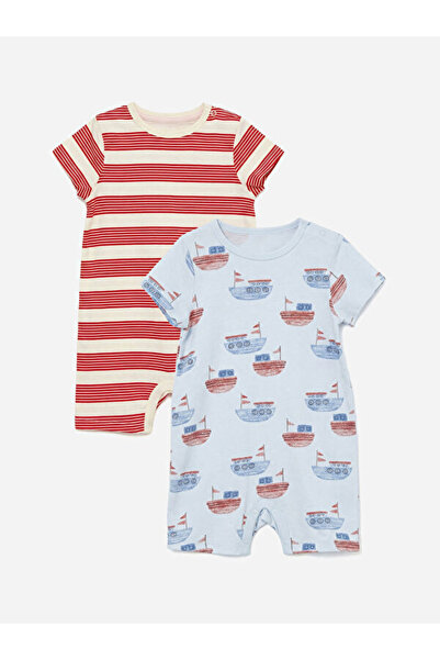 LC Waikiki Rmz Gi̇yi̇m Farkiyla Ba Printed Rkek Baby Rompers 2-Pack