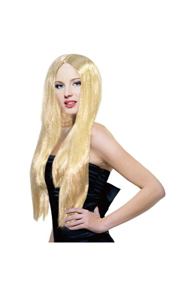 Zumzeria Perucă de costum pentru femei, blondă, cu păr lung