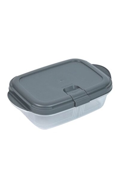 Zumzeria Recipient alimentar gri cu capac push-up și clemă, 400ml