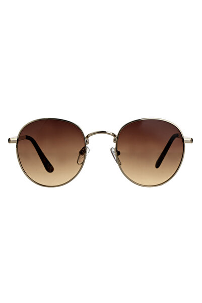 OEM Round Gold Frame Sunglasses with Brown Lenses for Women