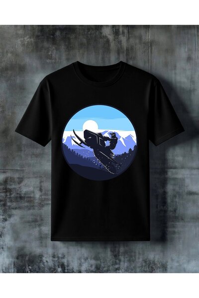 COMVİCHO Snowboard Dag Spor Printed Oversize T-Shirt