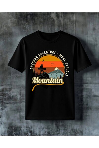 COMVİCHO Outdoor Adventure Mountain Printed Oversize T-Shirt