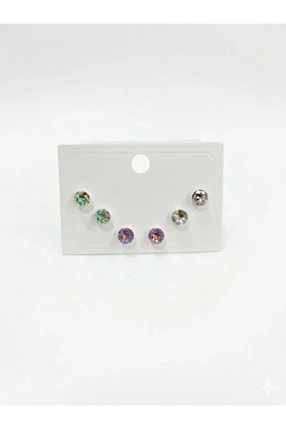 eco port Multicolored Solitaire Six-Piece Earrings - Kp00634