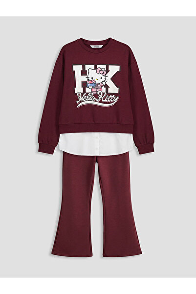 LC Waikiki Nevavm Farkıyla Hello Kitty Printed Girls' Soft Touch Sweatshirt a...