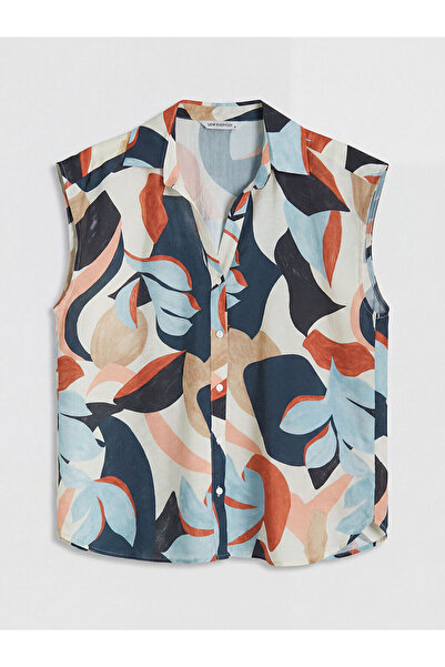 LC Waikiki Blue Patterned Women's Shirt