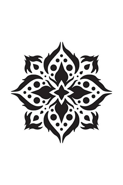 Eni Design 3D Construction Stencil Spiky Flower, 50x50cm, reusable, plastic