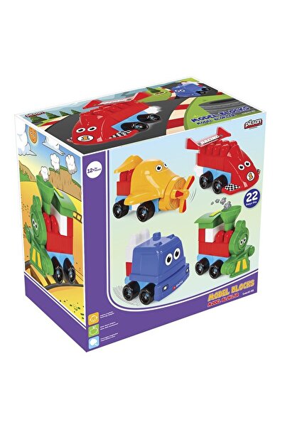 PİLSAN Set Constructie 4 Vehicule pentru copii Model Blocks