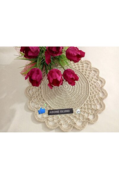 EL YAPIMI Ecru Macrame Supla, Balcony Table Supla