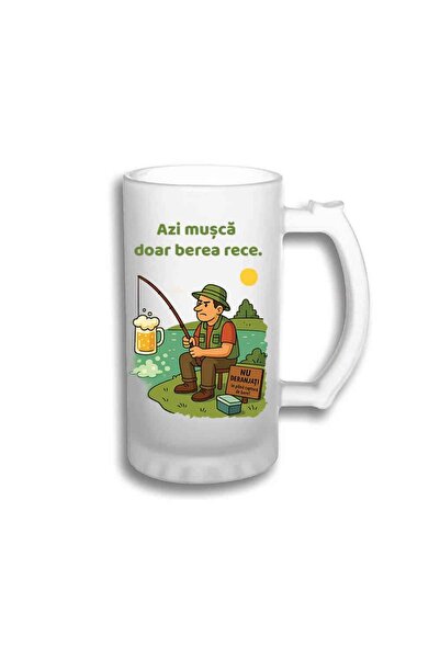 peGiftuiala Halbă bere personalizată 500 ml – „Azi mușcă doar berea rece”