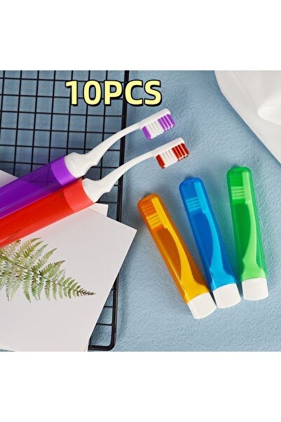 Choice1 10Pcs 5/10Pcs Folding Toothbrush, Non-Disposable Portable Soft-Bristl...