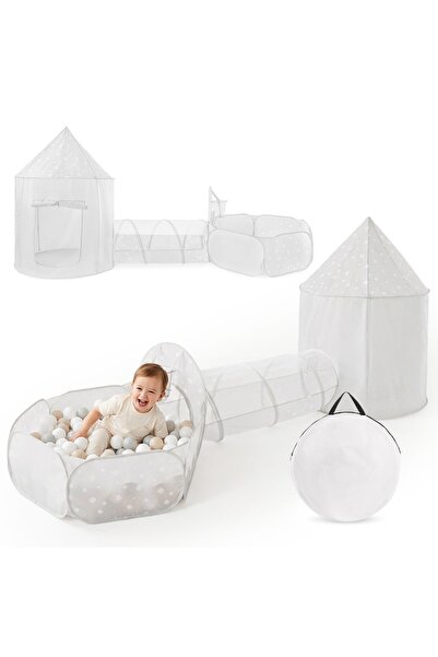 mamabrum 3-in-1 children's play set, castle, tunnel, ball pool