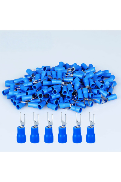 Choice3 Blue 2-4 100Pcs U-Type Fork Spade Wire Connectors Insulated Crimp Ter...