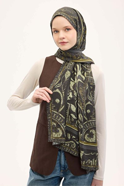 Silk Home Urban Hours Antique Bitter Coffee Mayda Shawl 190X70
