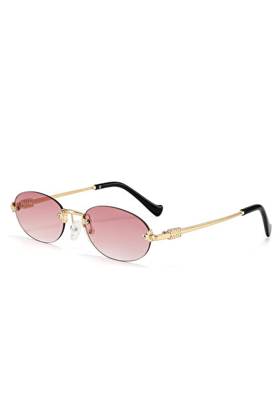 Choice5 Pink Oval Frameless Sunglasses 2025 New Sunglasses Retro Sunglasses T...