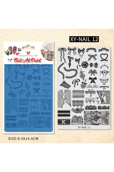 Choice43 12 YYM Mixed Pattern Nail Art Stamping Plates Flower Bow Heart Print...