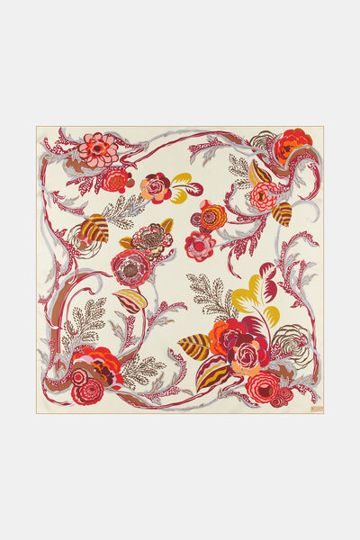Vakko KIRMIZI ÇİÇEK DESENLI TWILL EŞARP